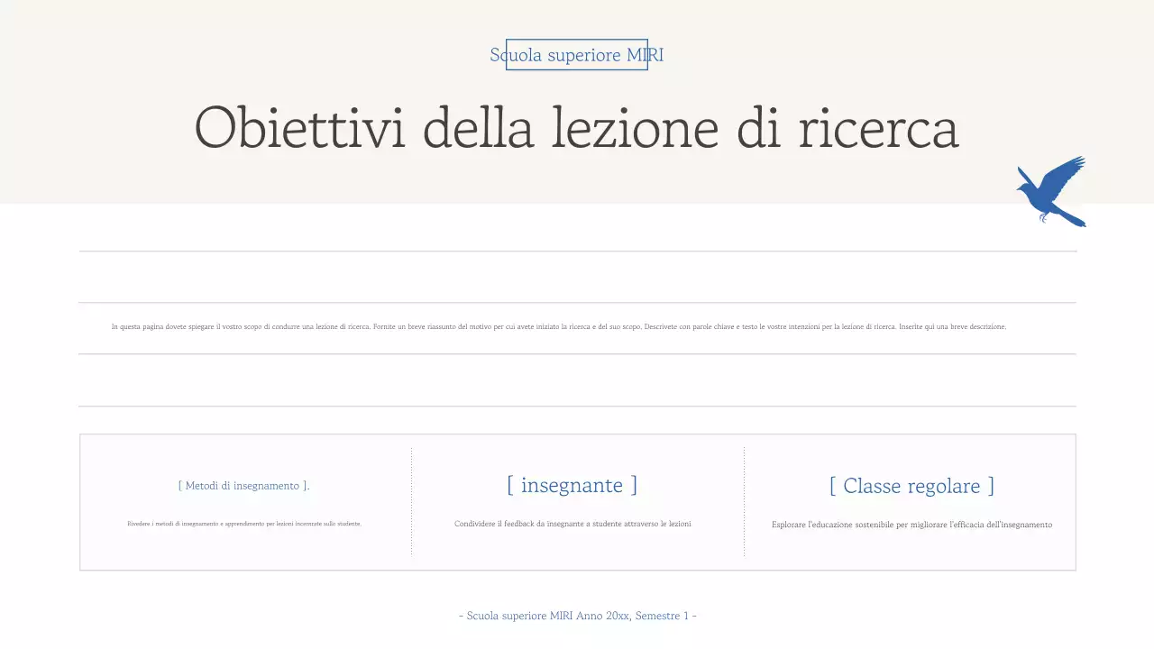 Rapporto sui materiali didattici semplici blu