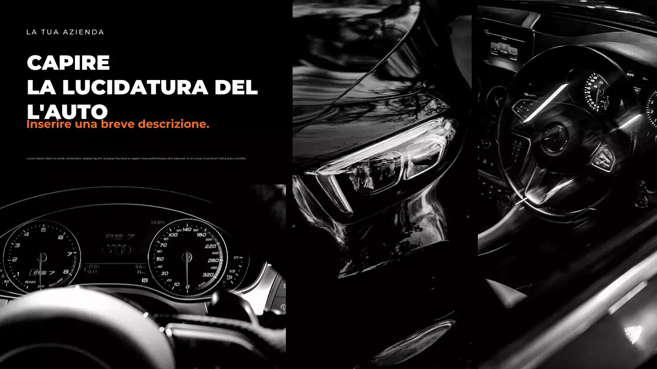 Presentazione della guida per auto moderne nere