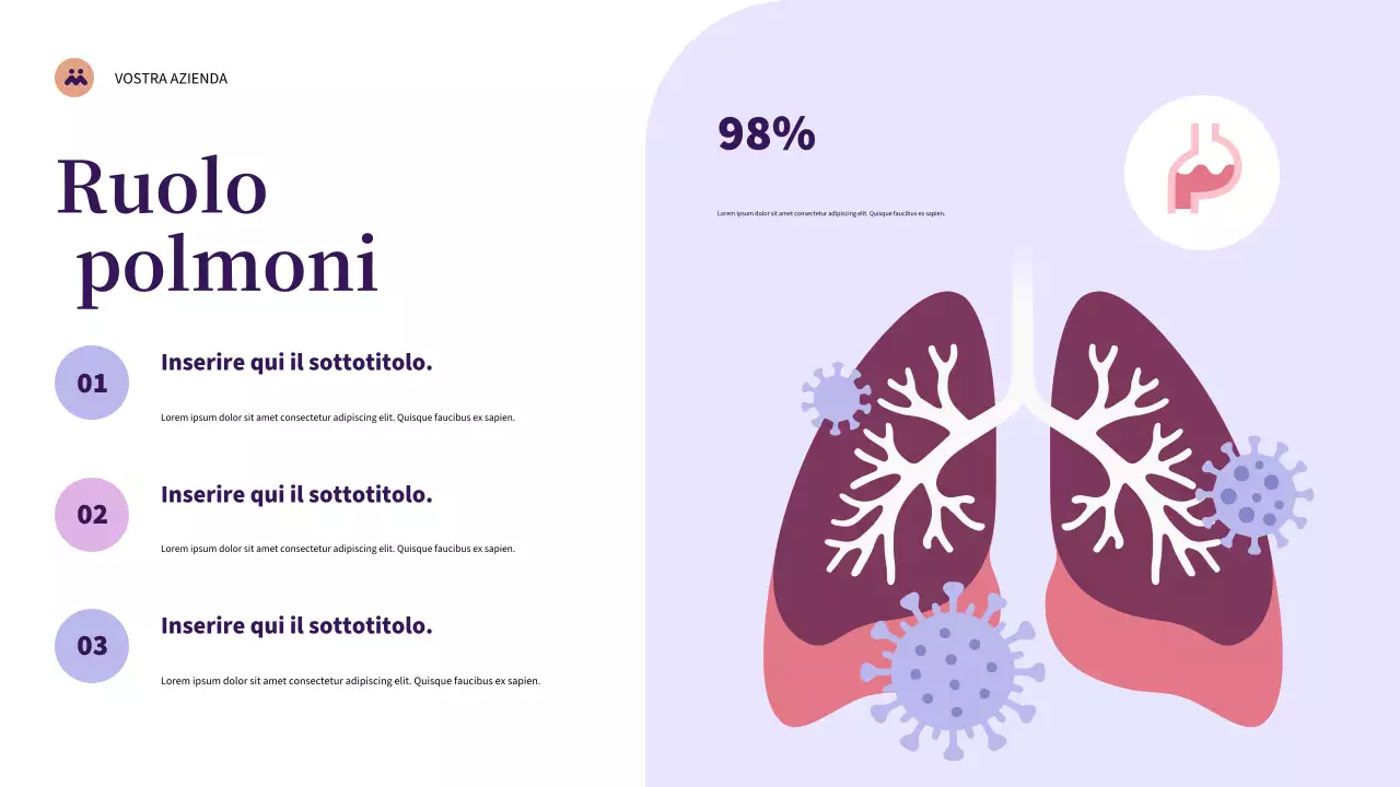 Presentazione sulla salute moderna viola