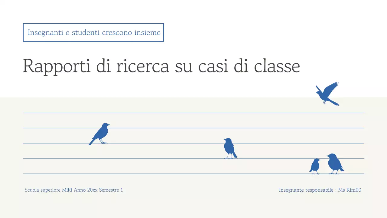 Rapporto sui materiali didattici semplici blu