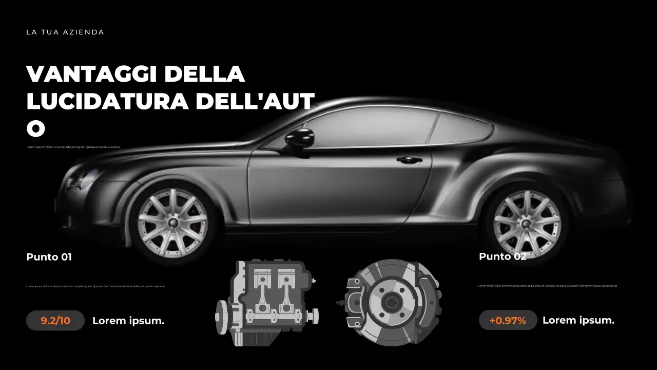 Presentazione della guida per auto moderne nere
