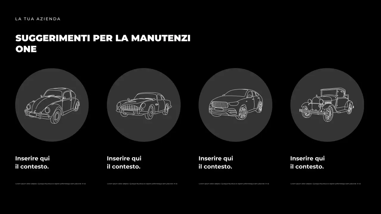 Presentazione della guida per auto moderne nere