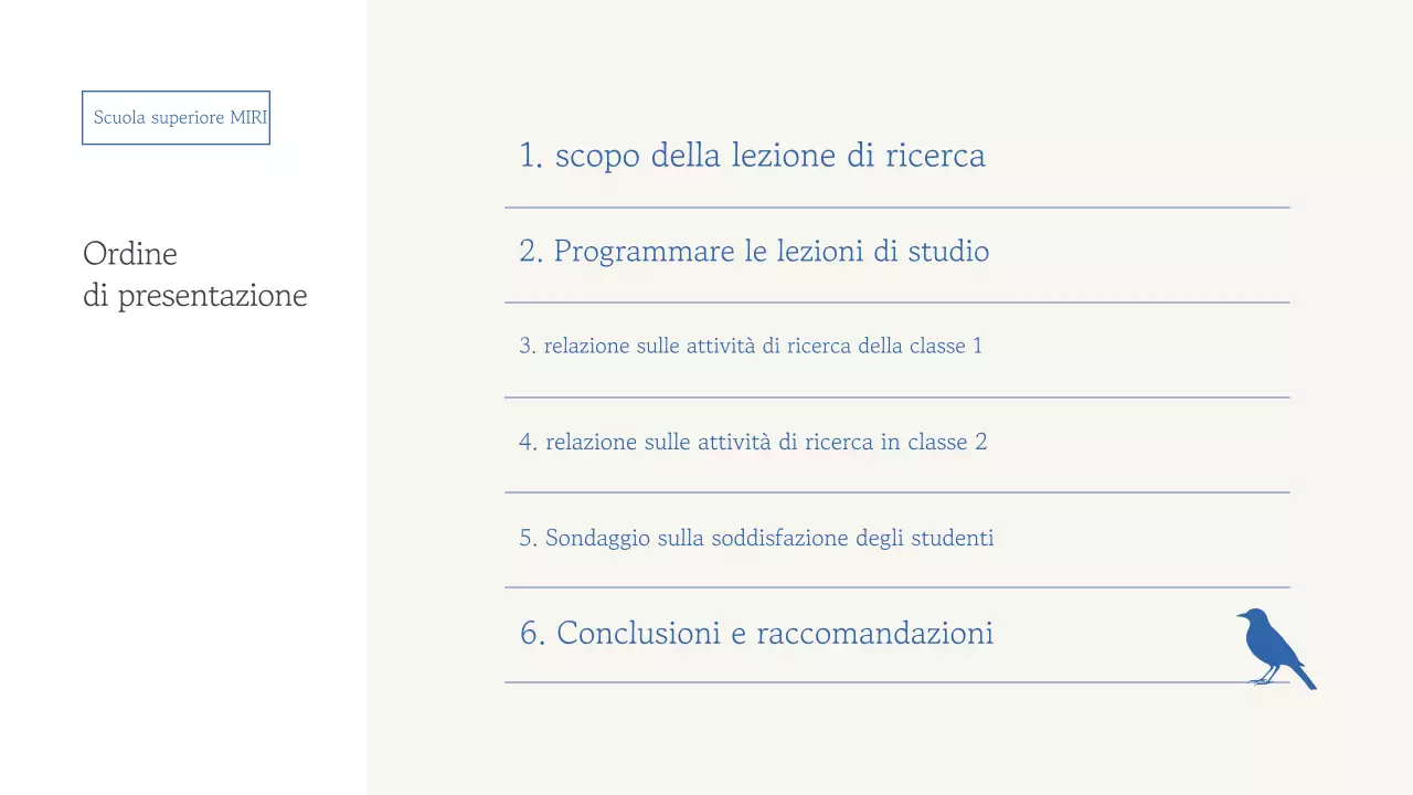 Rapporto sui materiali didattici semplici blu