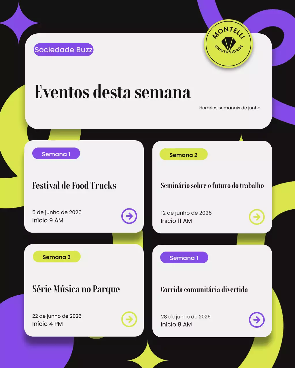 Postagem do Instagram sobre o evento semanal da Trendy Society