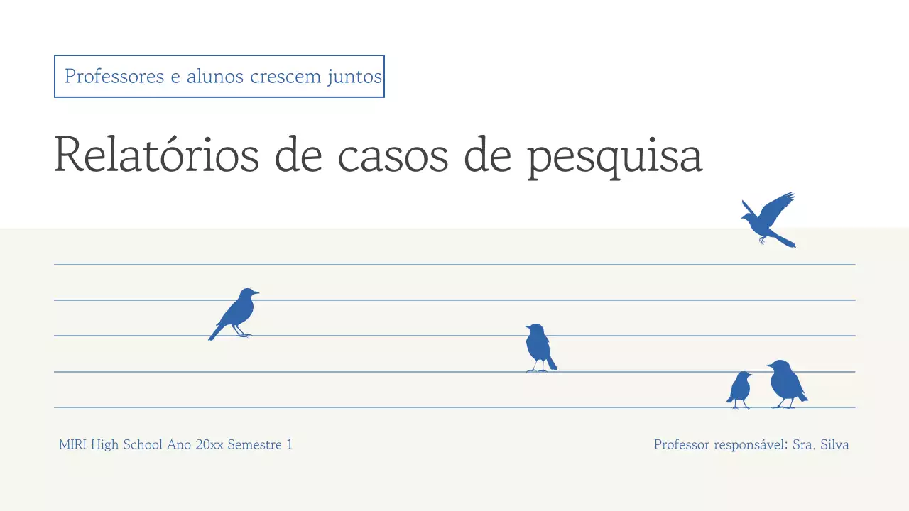 Relatório de Materiais Educacionais Blue Simple