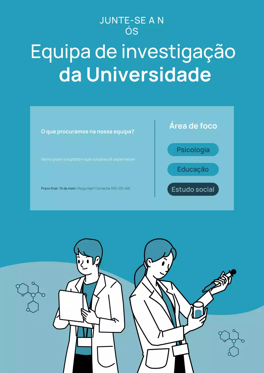 Cartaz da equipe de pesquisa da Blue and Fresh University