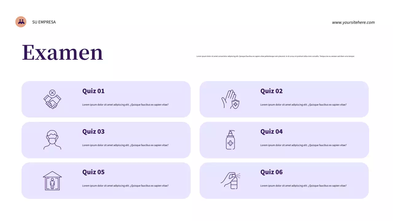Presentación de salud moderna púrpura