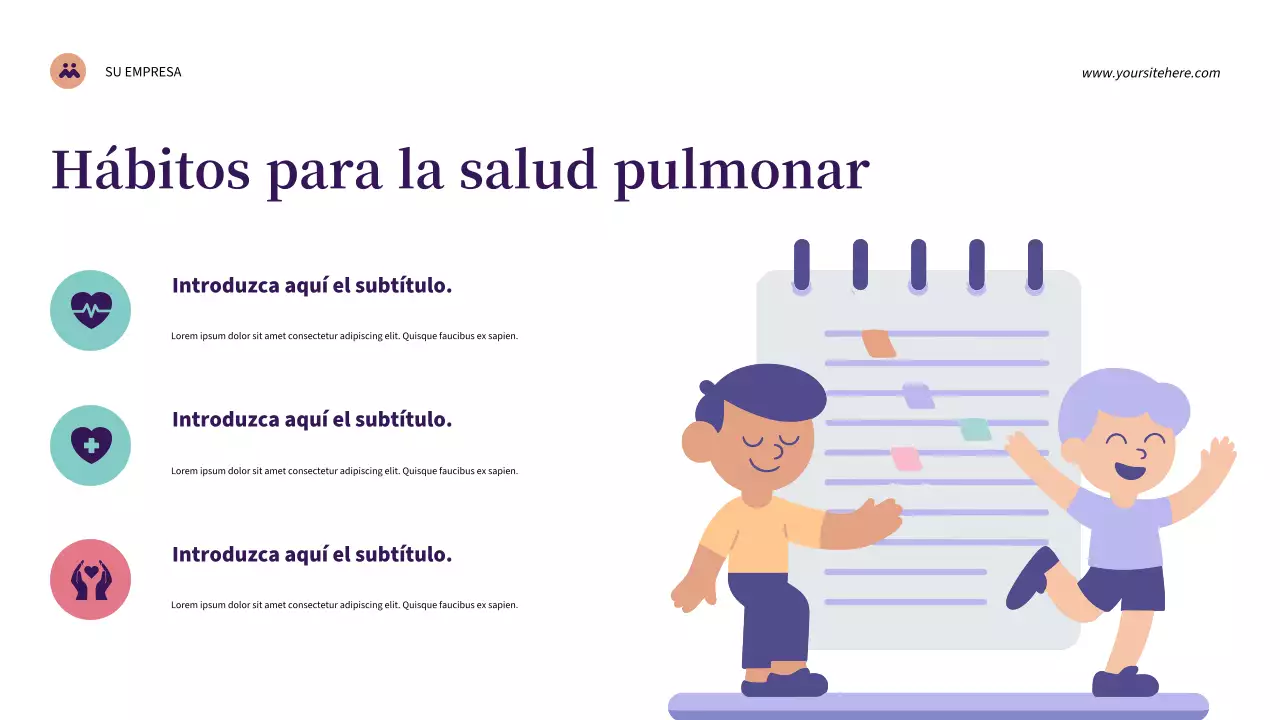 Presentación de salud moderna púrpura