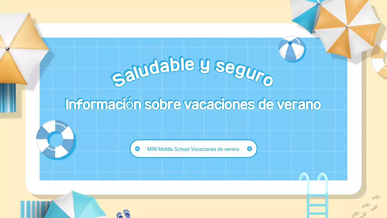 Guía de vacaciones sencilla y azul