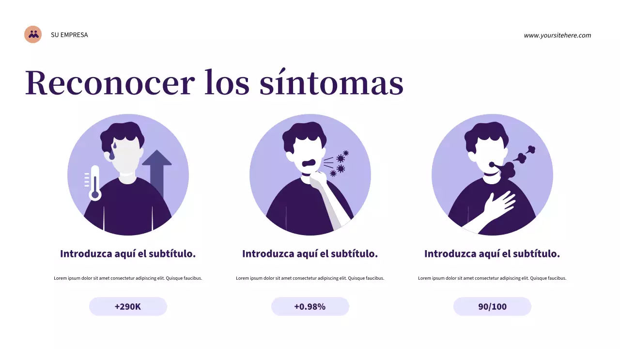 Presentación de salud moderna púrpura