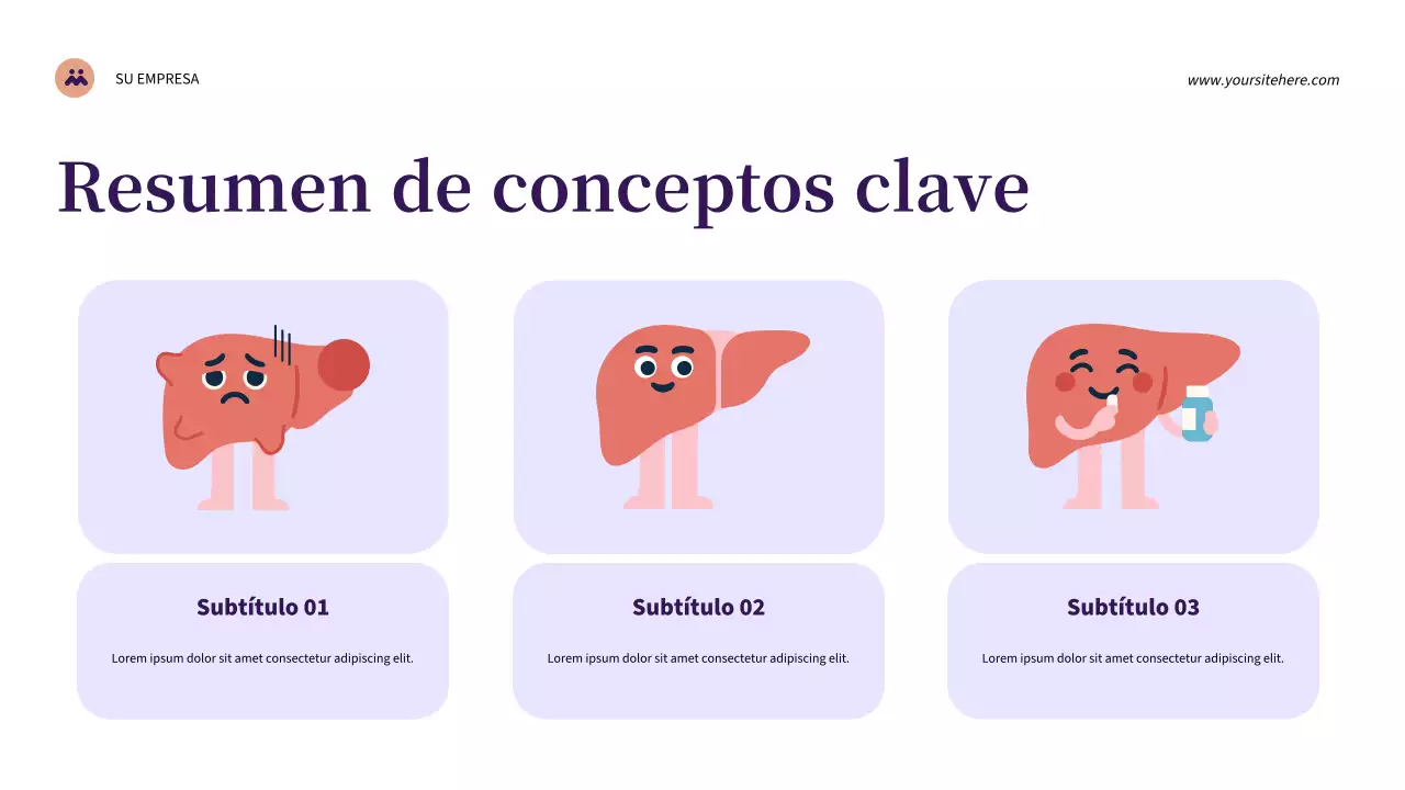 Presentación de salud moderna púrpura