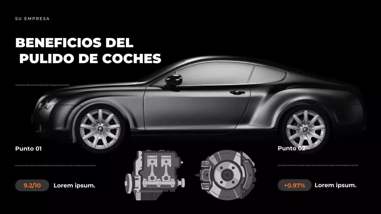 Presentación de la guía de coches modernos de color negro