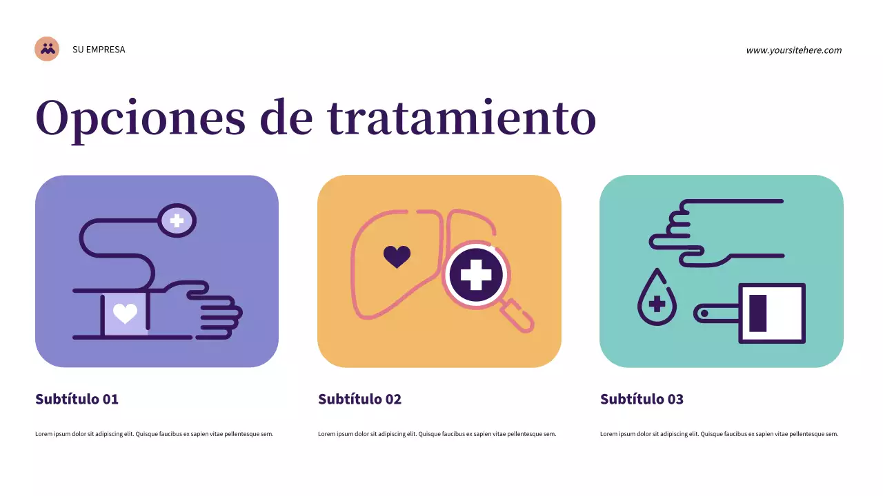 Presentación de salud moderna púrpura