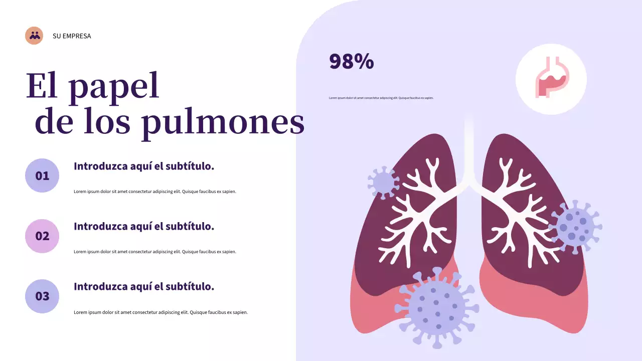 Presentación de salud moderna púrpura