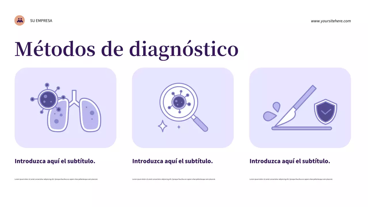 Presentación de salud moderna púrpura