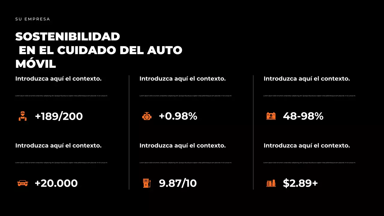 Presentación de la guía de coches modernos de color negro