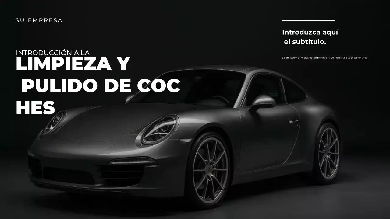 Presentación de la guía de coches modernos de color negro