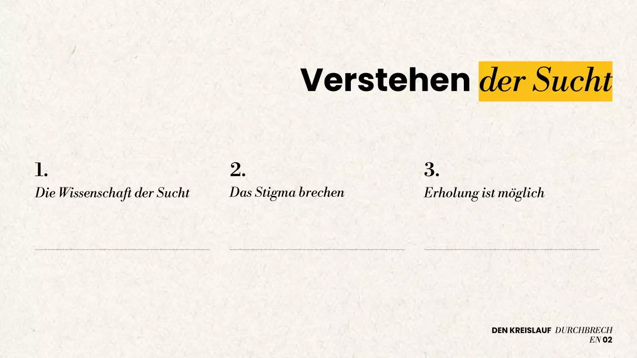 Präsentation zur modernen Drogenentzugstherapie