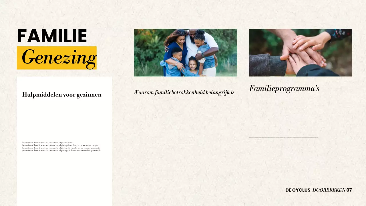 Presentatie over modern herstel van middelenmisbruik