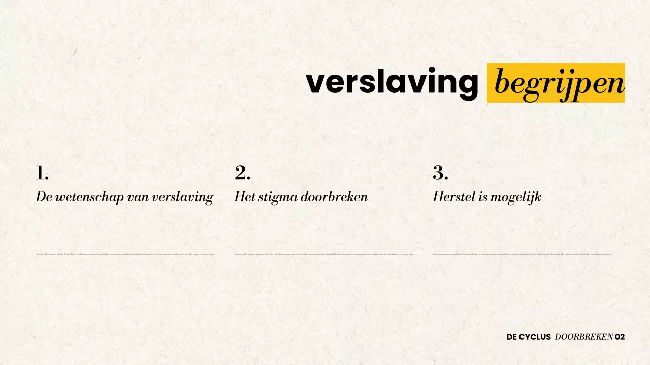 Presentatie over modern herstel van middelenmisbruik