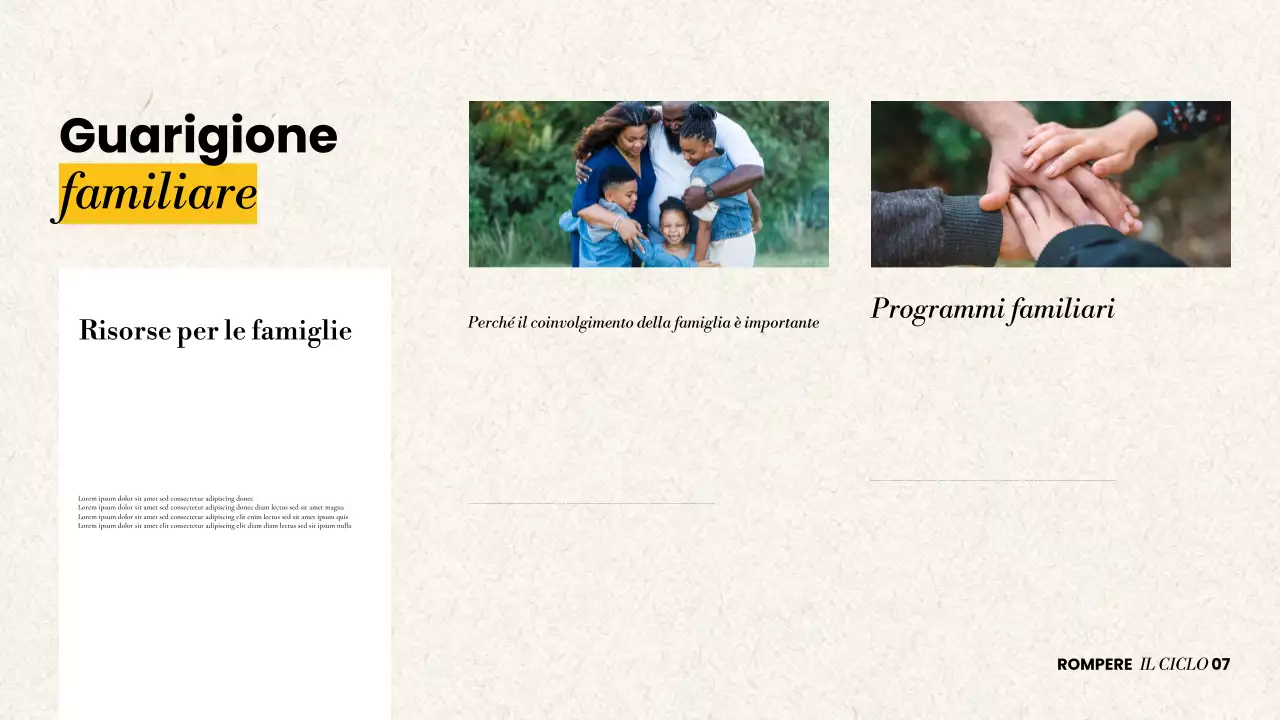 Presentazione moderna sul recupero dall'abuso di sostanze