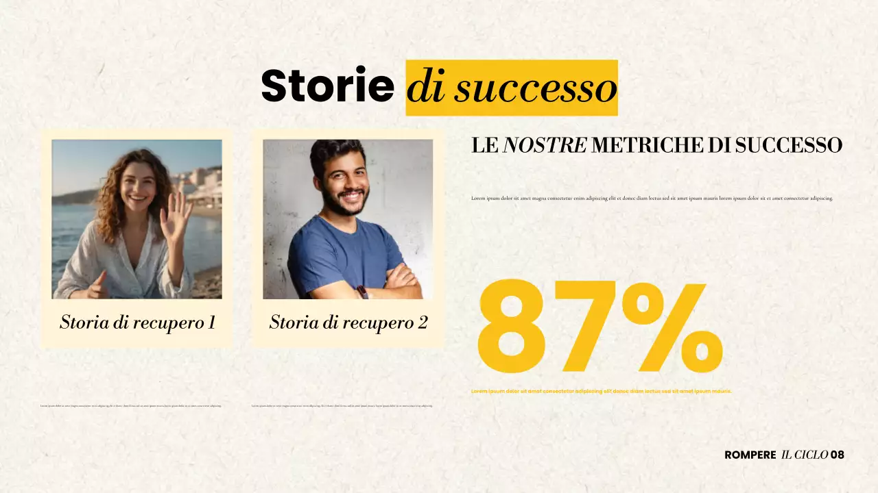 Presentazione moderna sul recupero dall'abuso di sostanze