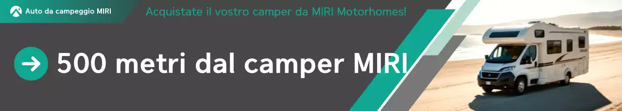 Pubblicità di un moderno camper grigio