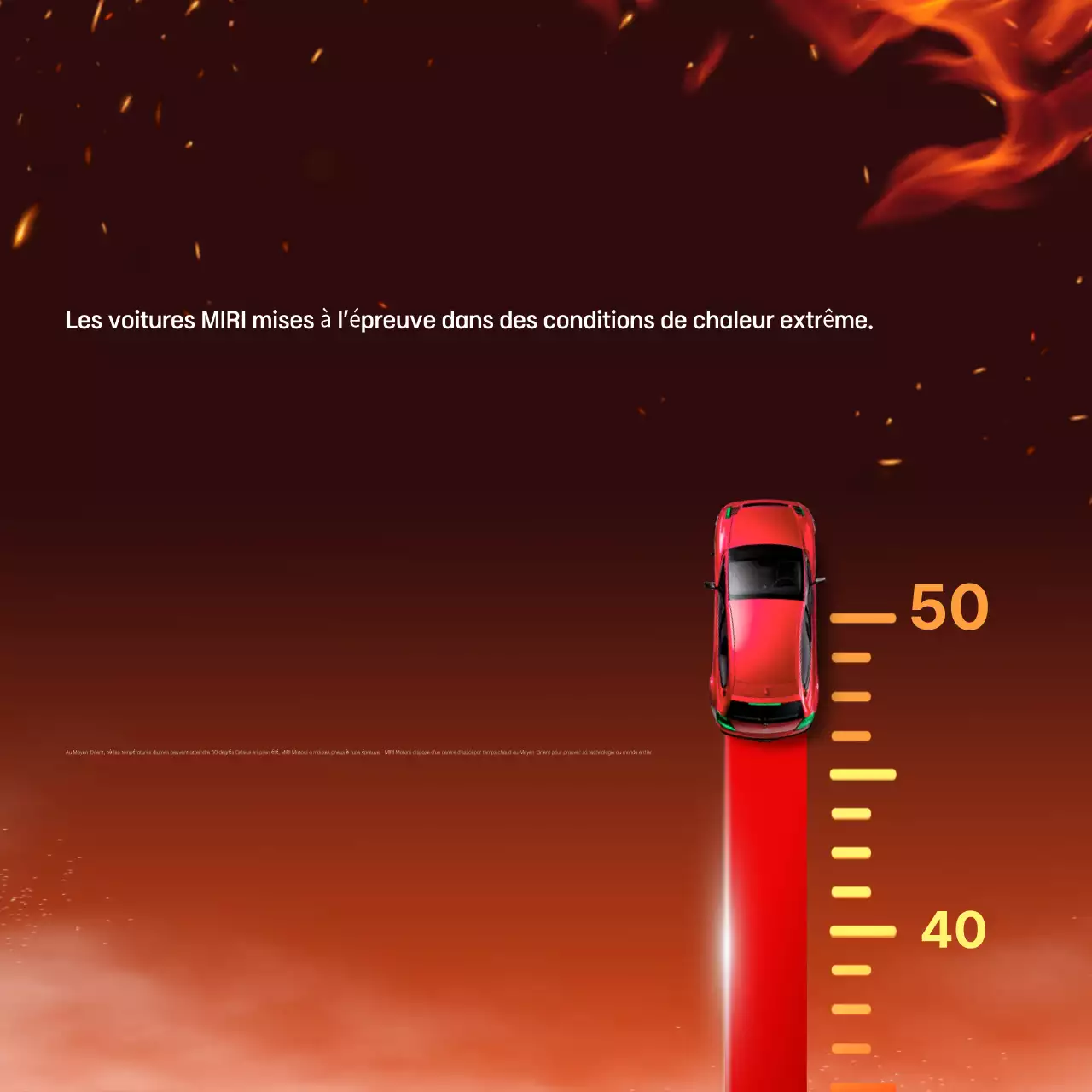 Publicité automobile surlignée en rouge