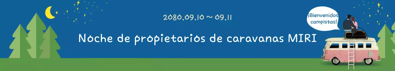 Evento de caravana retro azul