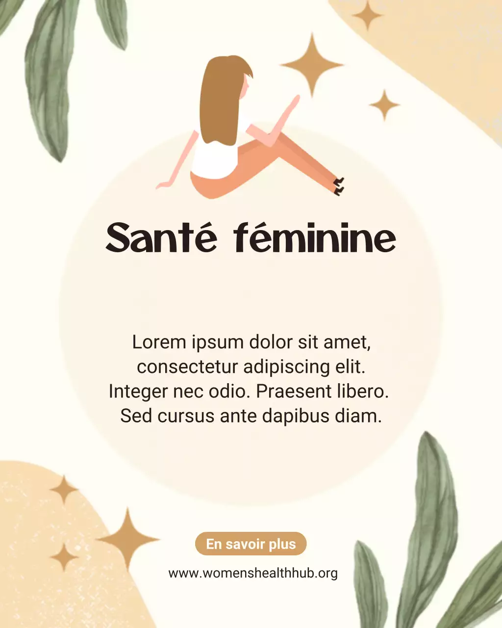 Publication Instagram sur la promotion de la santé minimaliste beige