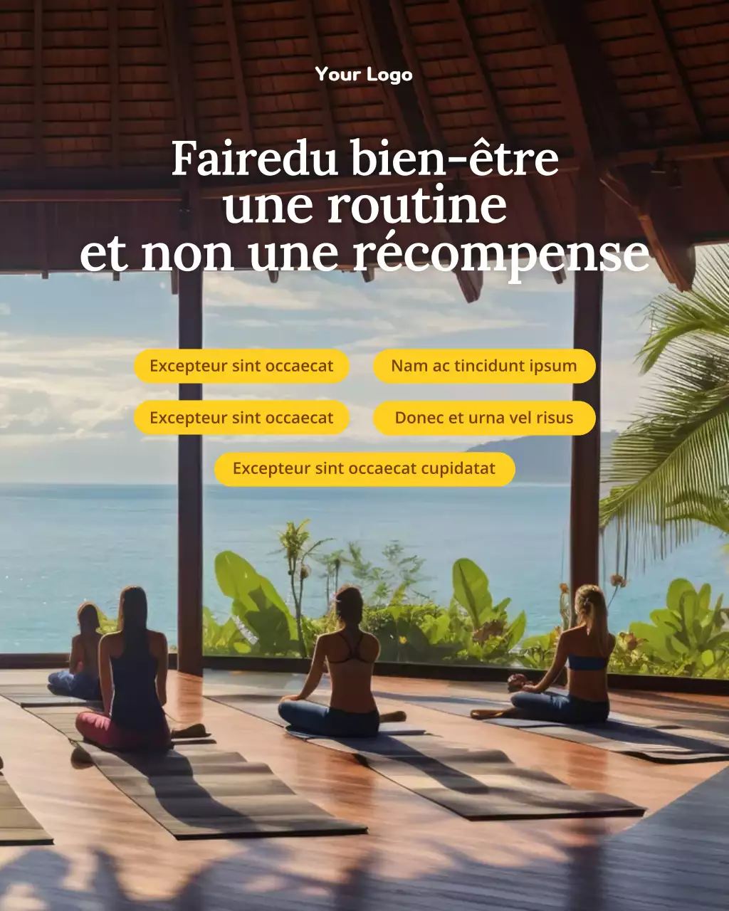 Publication Instagram de promotion de la routine bien-être minimaliste Orange