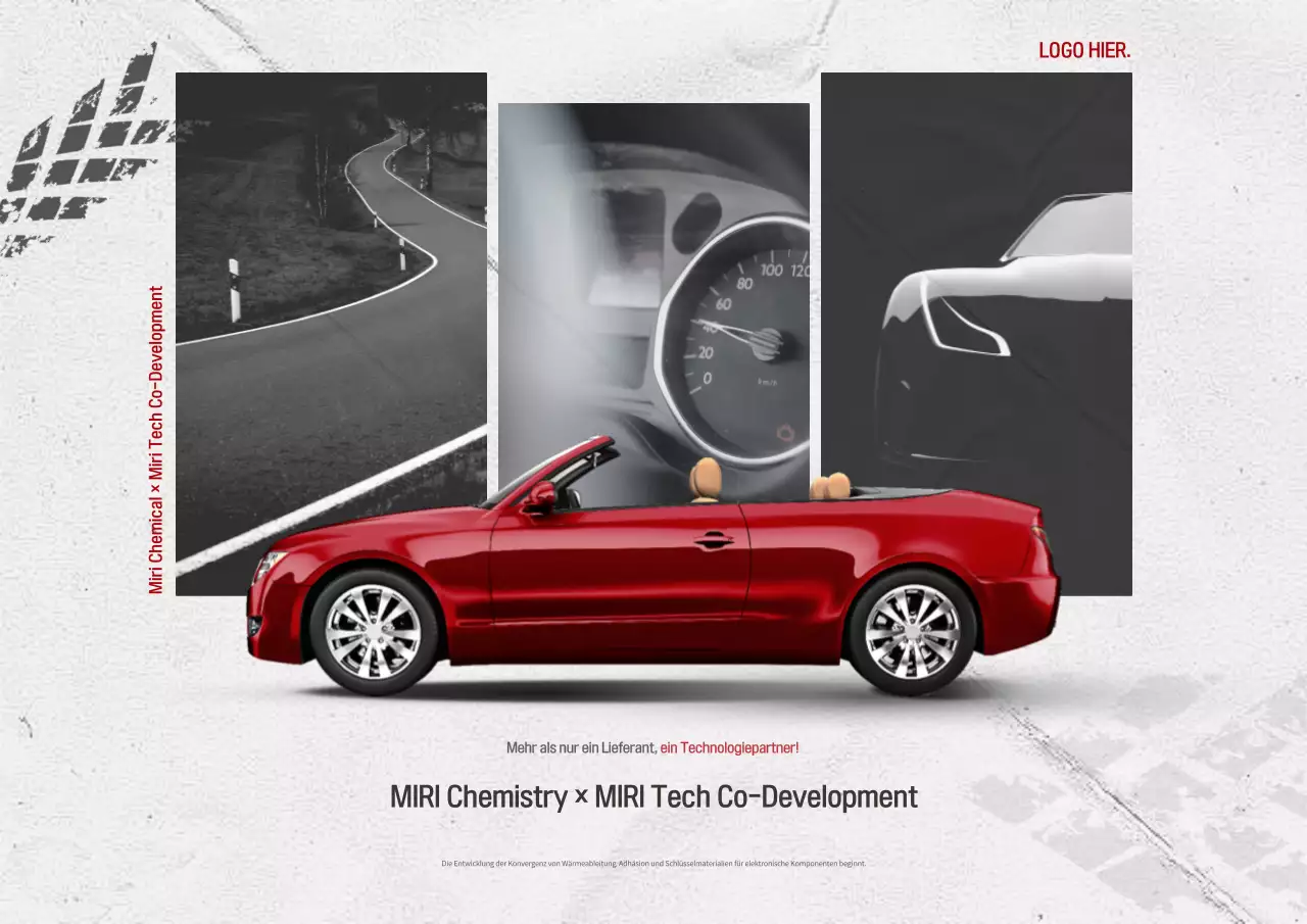 Werbung für ein rotes modernes Auto