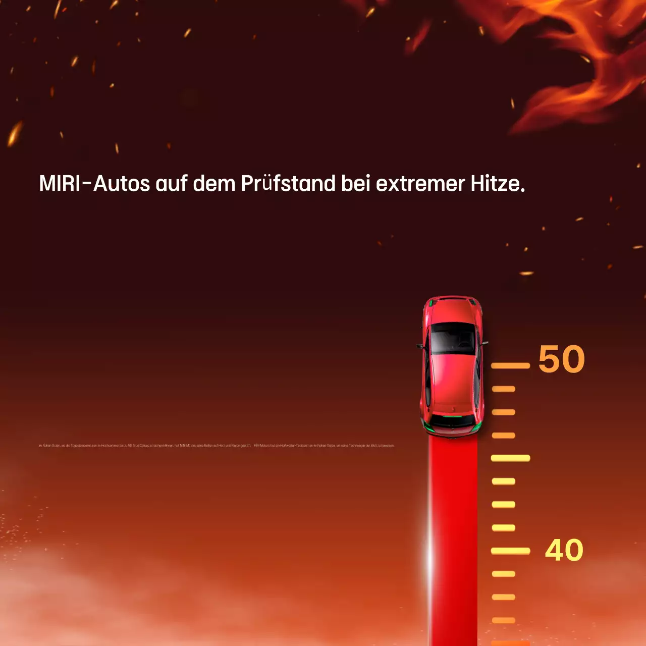 Rot hervorgehobene Autowerbung
