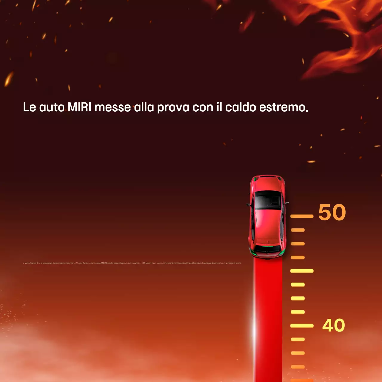 Pubblicità di auto evidenziata in rosso