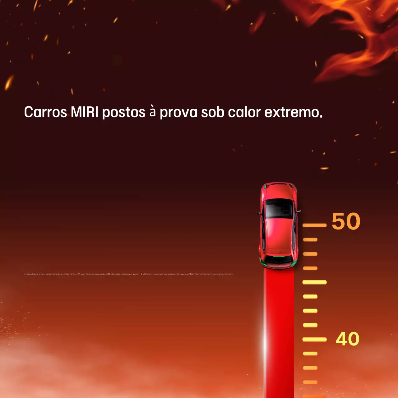 Anúncio de carro destacado em vermelho