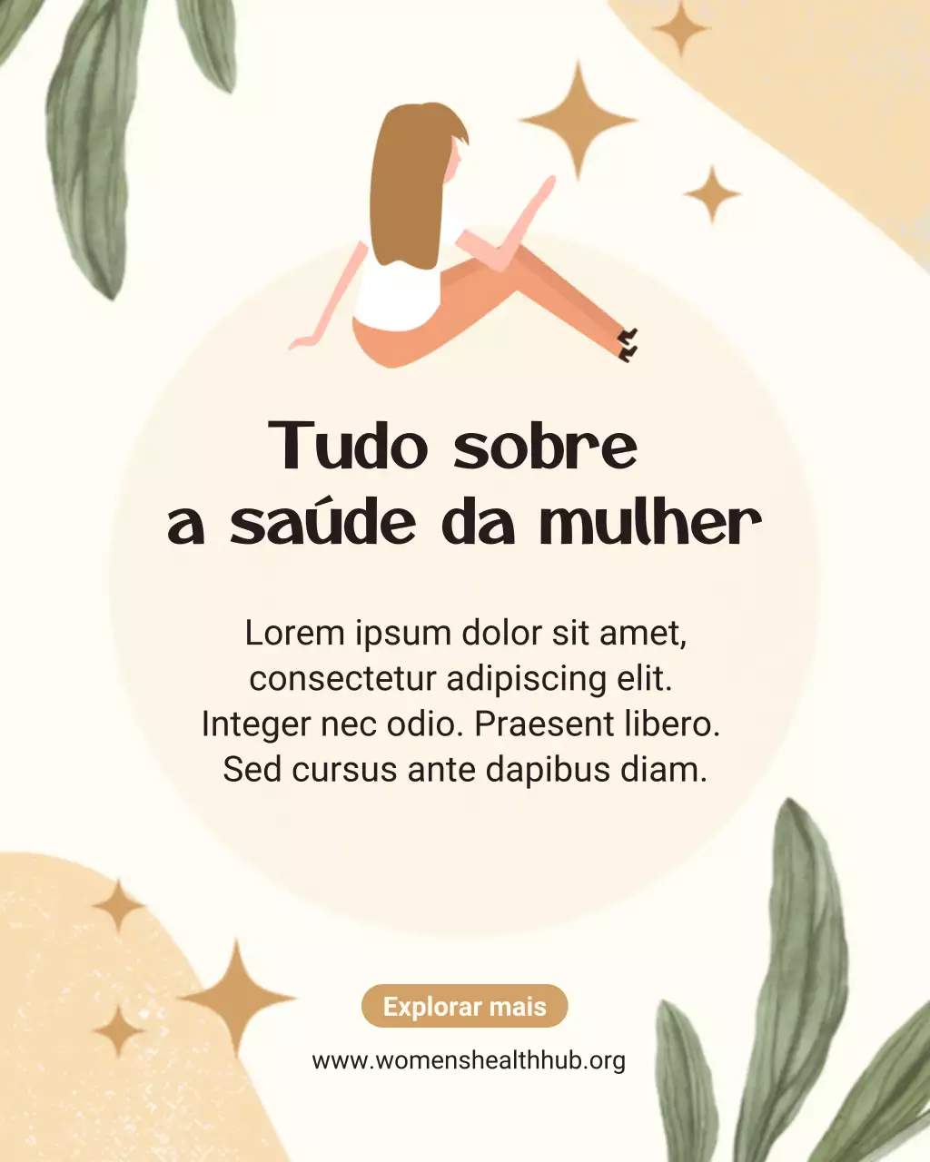 Postagem de promoção de saúde minimalista bege no Instagram