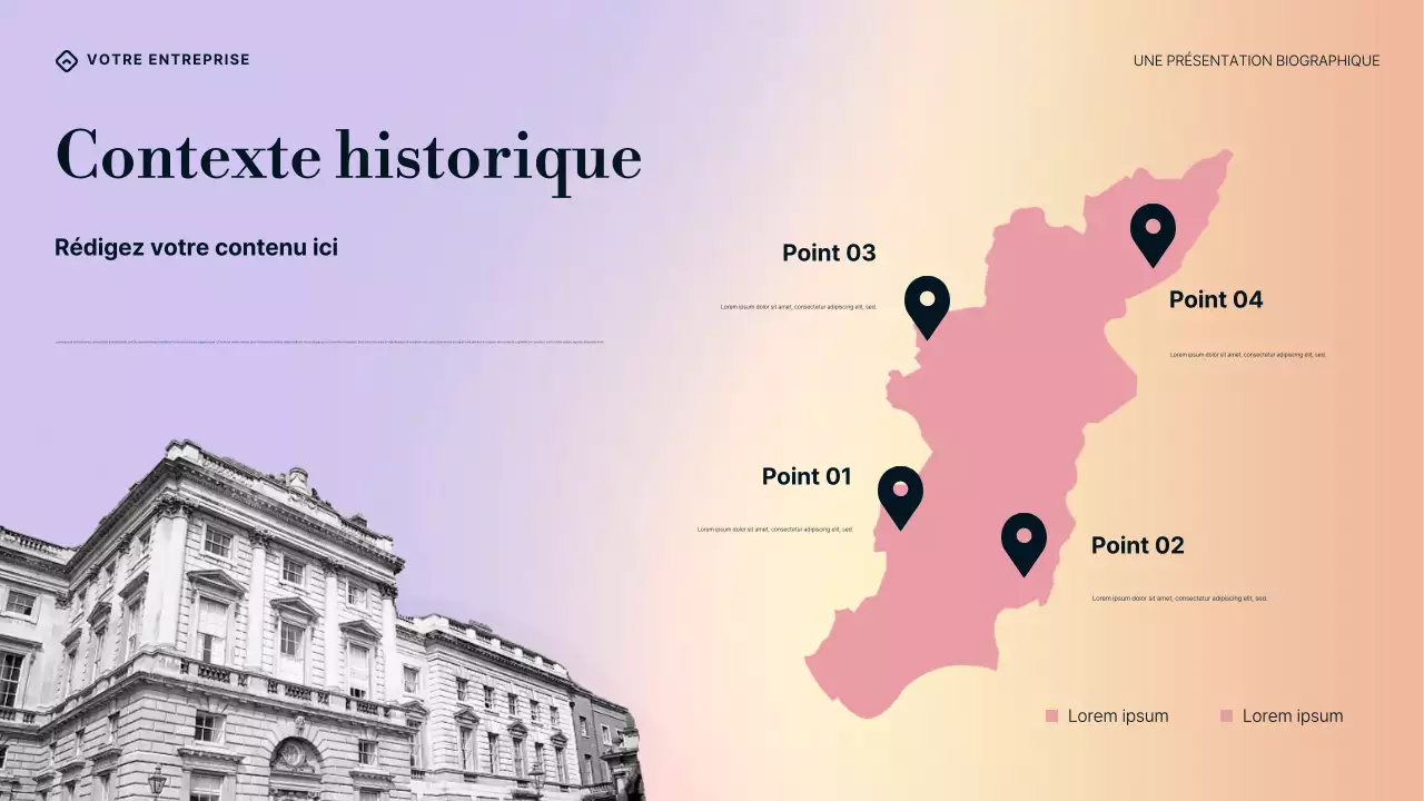 Présentation de la biographie de William Butler Yeats, dégradé violet, bleu et crème