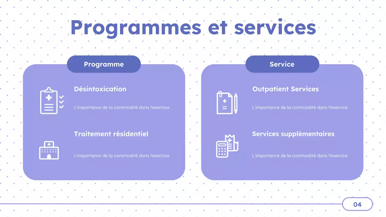 Présentation des centres de traitement Purple Minimal