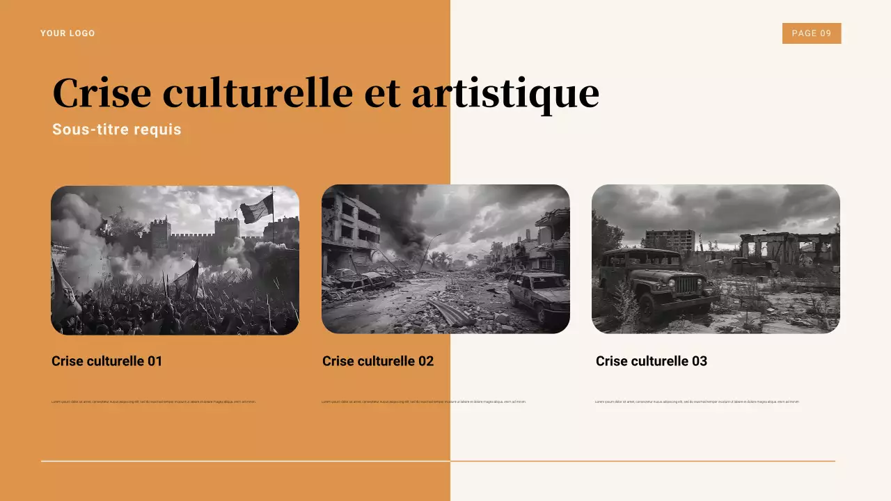 Présentation vintage marron et orange de la Grande Dépression de 1929