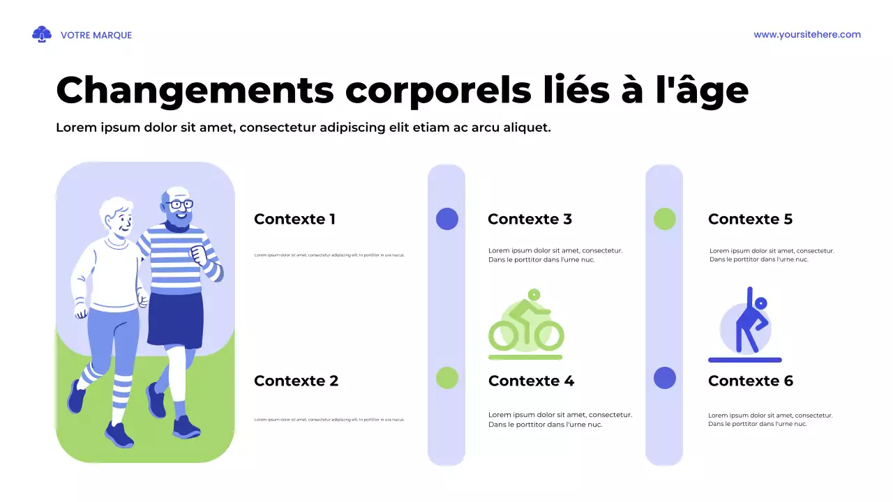 Présentation illustrative d'une étude sur la santé en bleu et vert