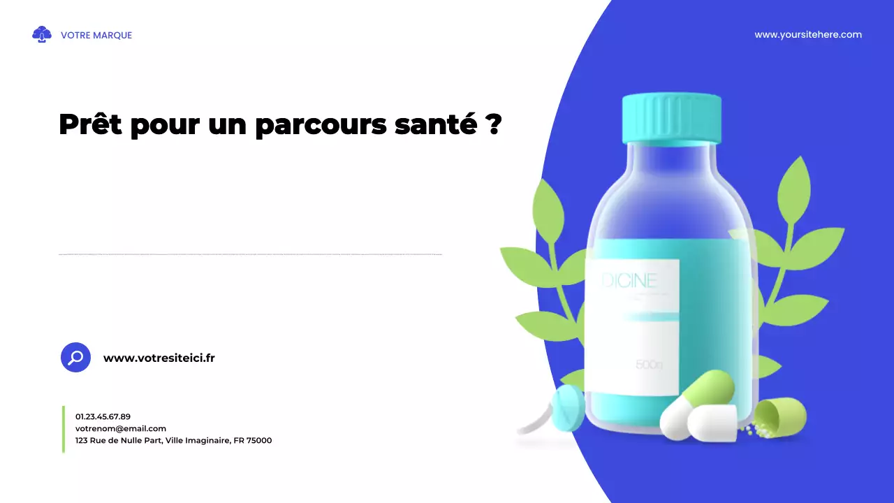 Présentation illustrative d'une étude sur la santé en bleu et vert
