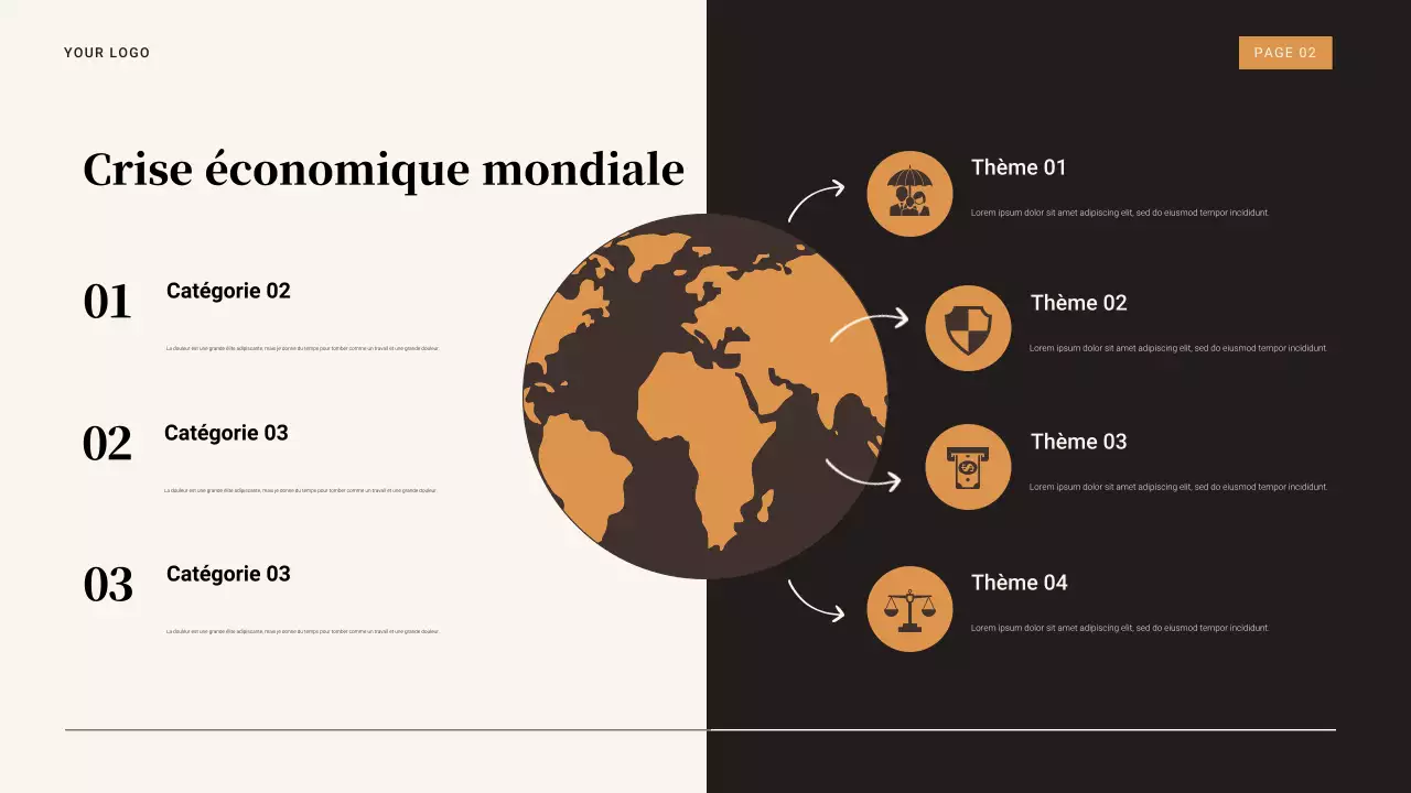 Présentation vintage marron et orange de la Grande Dépression de 1929