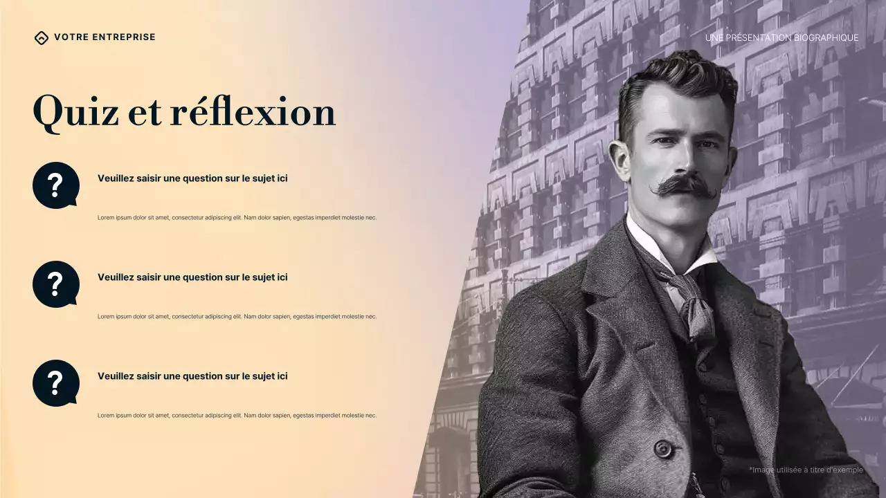 Présentation de la biographie de William Butler Yeats, dégradé violet, bleu et crème