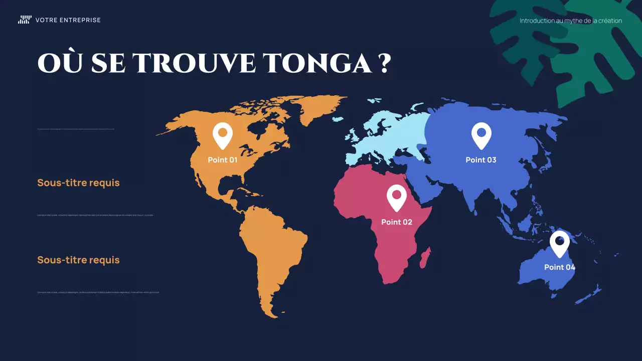 Présentation du mythe de la création, introduction illustrative et colorée