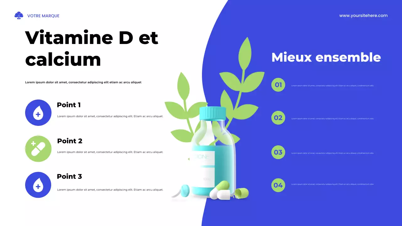 Présentation illustrative d'une étude sur la santé en bleu et vert