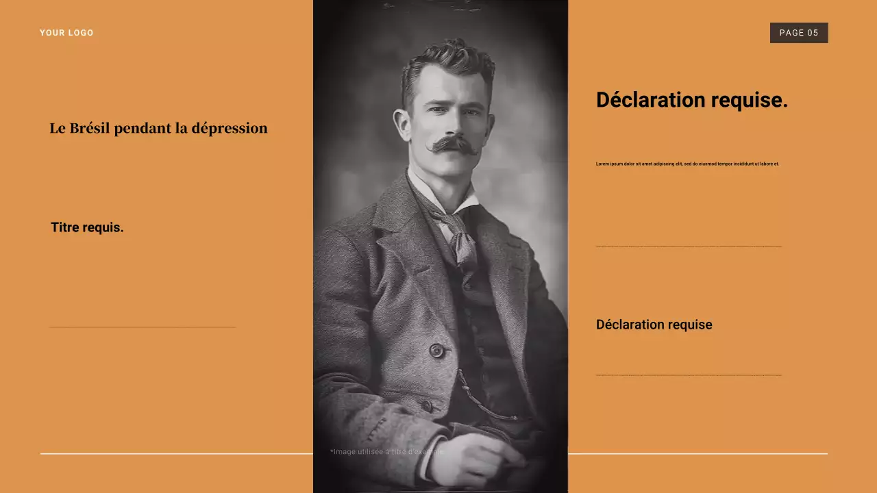 Présentation vintage marron et orange de la Grande Dépression de 1929