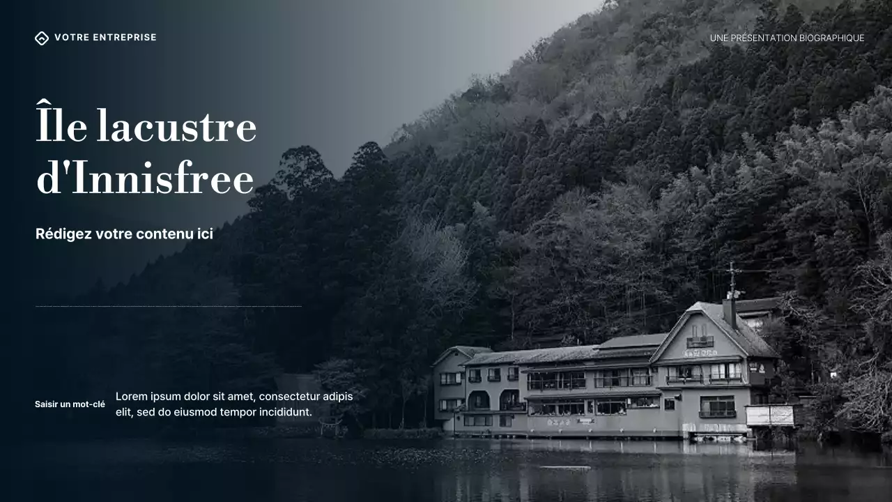 Présentation de la biographie de William Butler Yeats, dégradé violet, bleu et crème