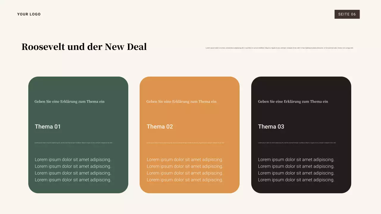 Braune und orangefarbene Vintage-Präsentation zur Weltwirtschaftskrise von 1929