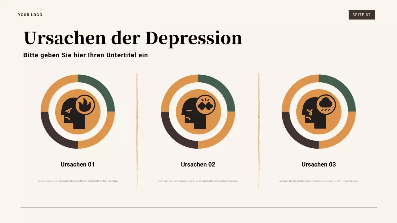 Braune und orangefarbene Vintage-Präsentation zur Weltwirtschaftskrise von 1929