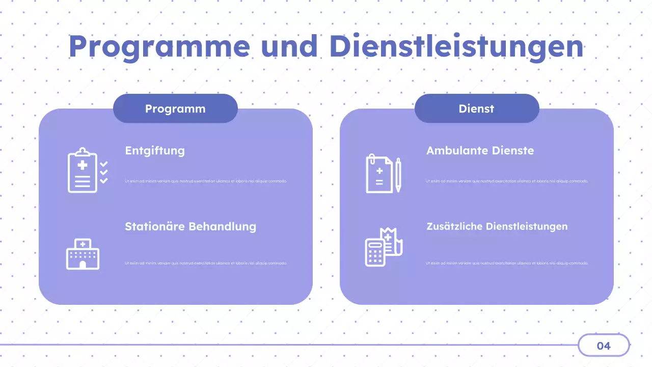 Purple Minimal-Behandlungszentren Präsentation
